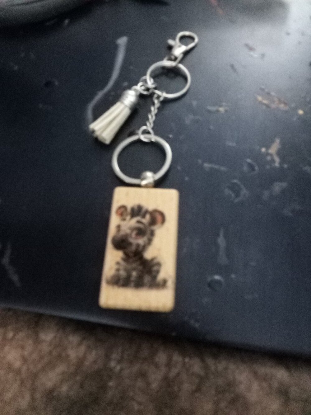 Handmade Zebra Keychain Bag Charm